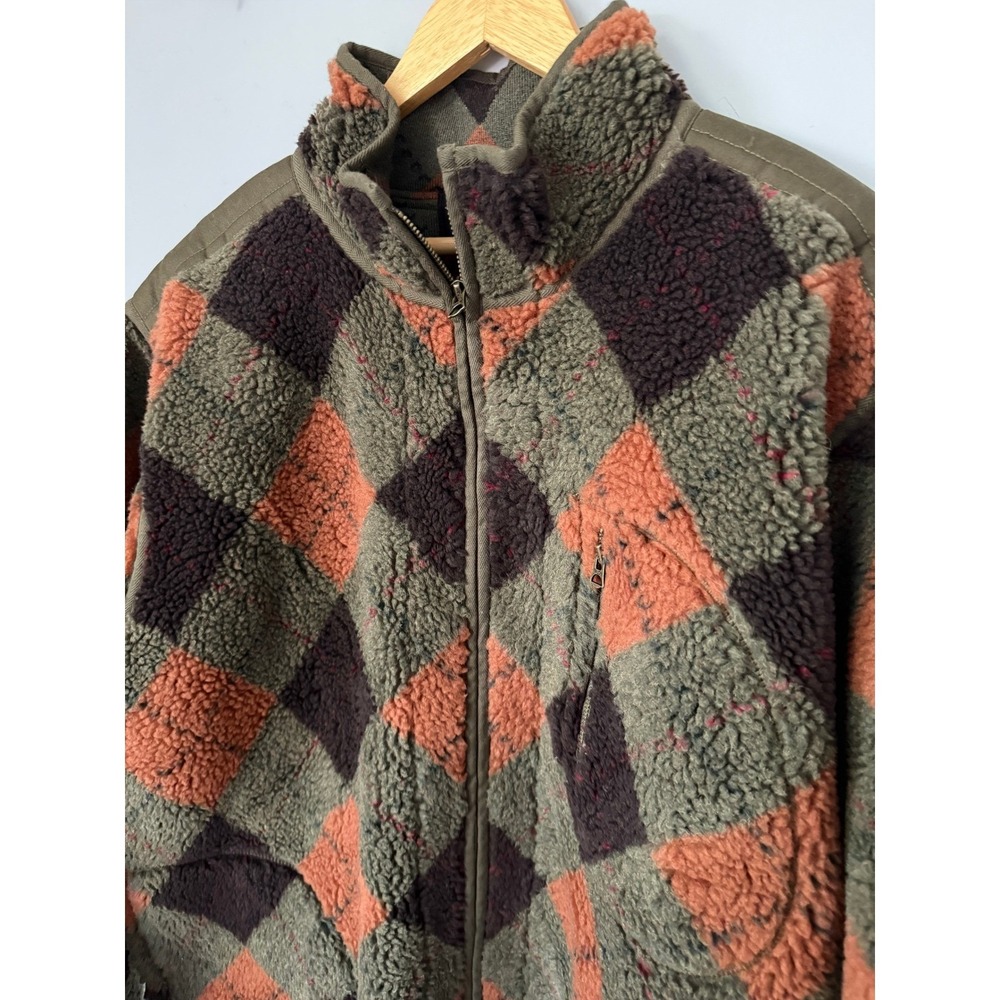NWT RRL Ralph Lauren Argyle Pile Fleece Liner Jacket Mens XXL Olive 620637 - Picture 3 of 9